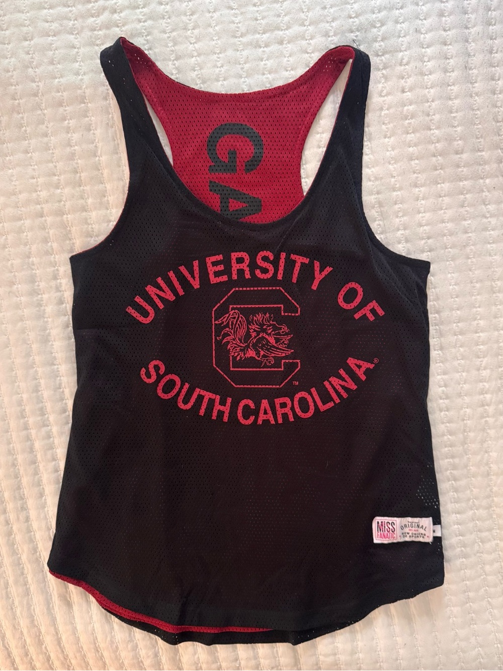 Miss Fanatic University of South Carolina Gamecocks reversible mesh jersey tank